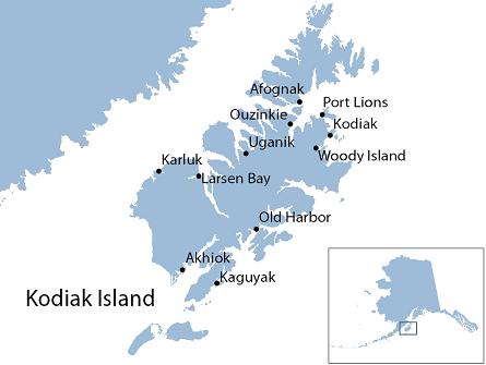 Kodiak Island map